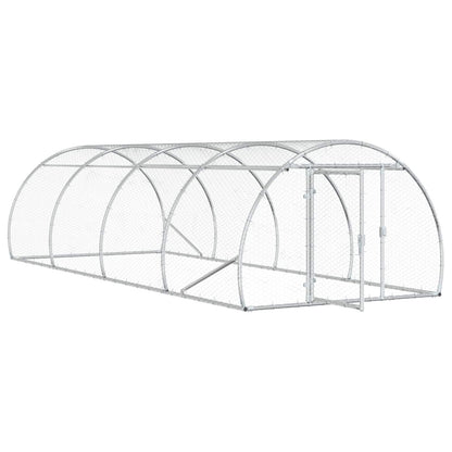 vidaXL Chicken Coop Silver 400 x 150 x 100 cm Galvanised Steel