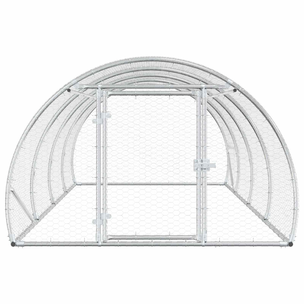 vidaXL Chicken Coop Silver 400 x 150 x 100 cm Galvanised Steel