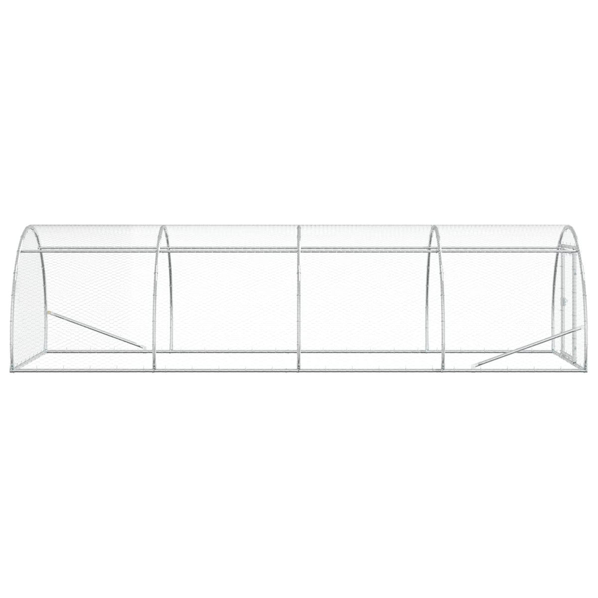 vidaXL Chicken Coop Silver 400 x 150 x 100 cm Galvanised Steel