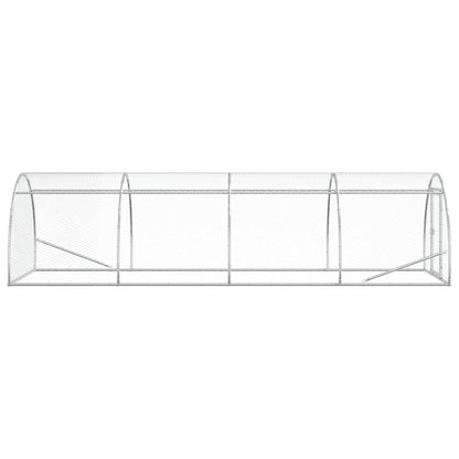 vidaXL Chicken Coop Silver 400 x 150 x 100 cm Galvanised Steel