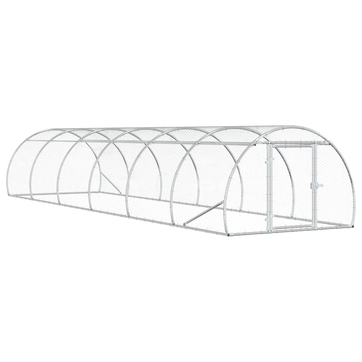 vidaXL Chicken Coop Silver 600 x 150 x 100 cm Galvanised Steel