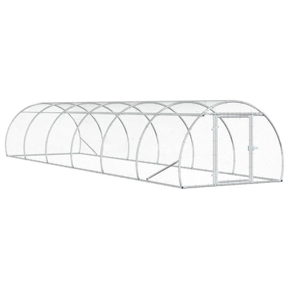 vidaXL Chicken Coop Silver 600 x 150 x 100 cm Galvanised Steel