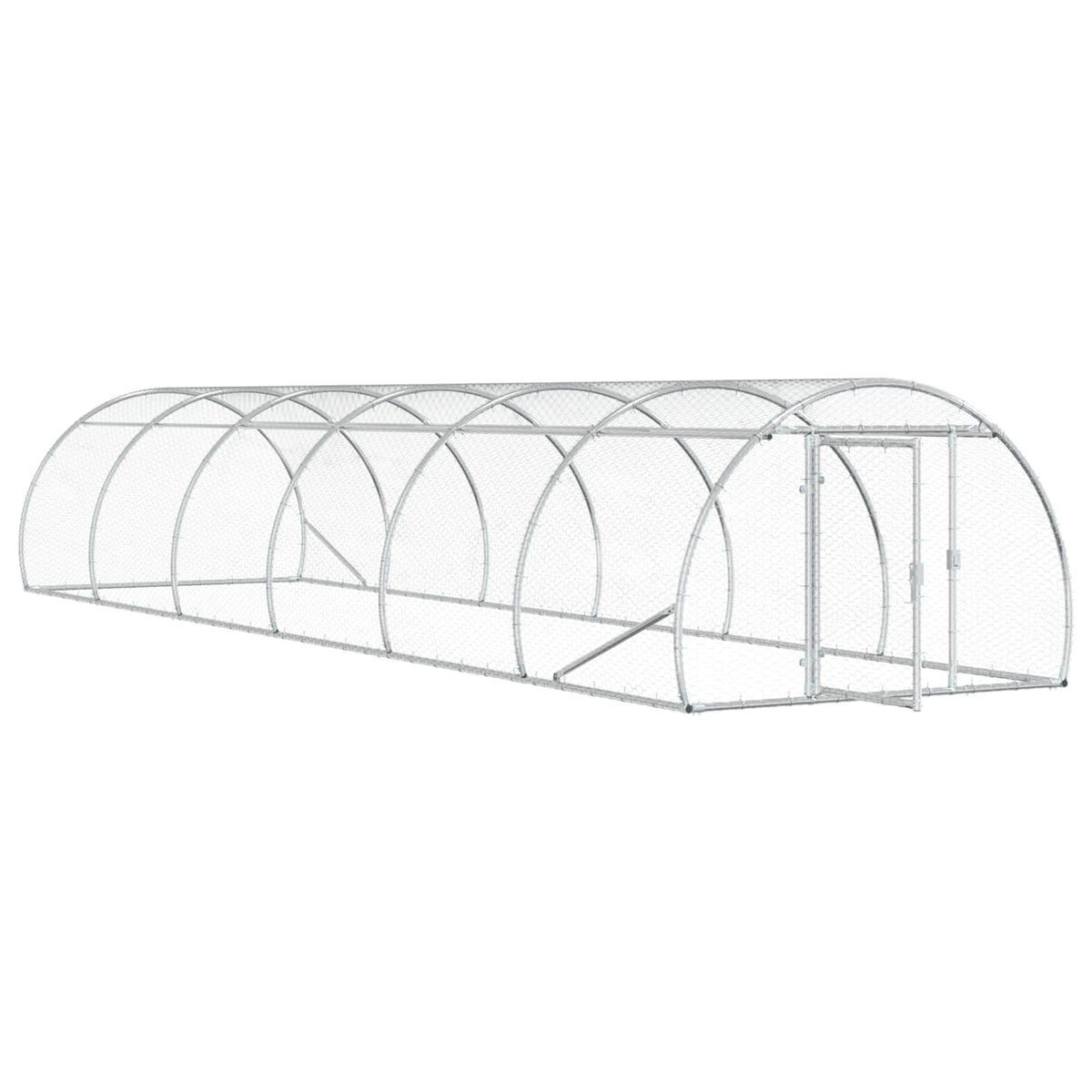 vidaXL Chicken Coop Silver 600 x 150 x 100 cm Galvanised Steel