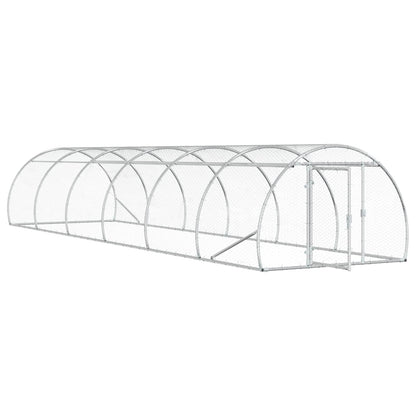 vidaXL Chicken Coop Silver 600 x 150 x 100 cm Galvanised Steel