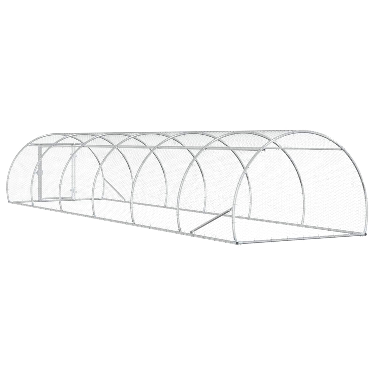 vidaXL Chicken Coop Silver 600 x 150 x 100 cm Galvanised Steel