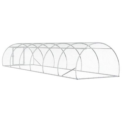 vidaXL Chicken Coop Silver 600 x 150 x 100 cm Galvanised Steel