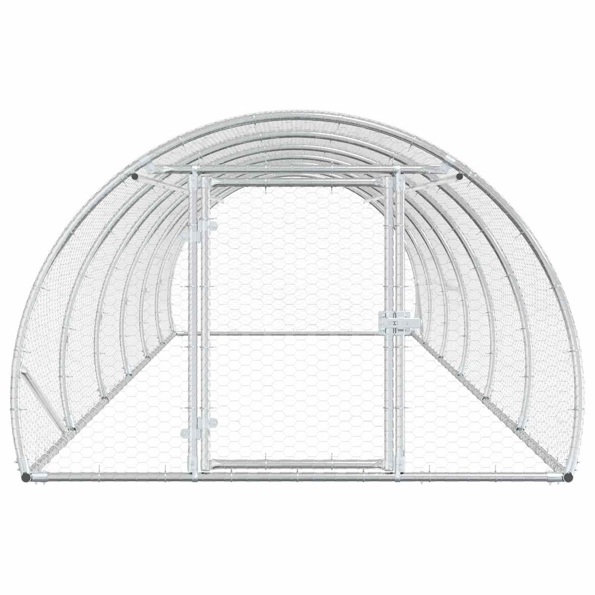 vidaXL Chicken Coop Silver 600 x 150 x 100 cm Galvanised Steel