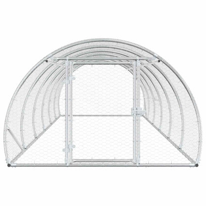 vidaXL Chicken Coop Silver 600 x 150 x 100 cm Galvanised Steel
