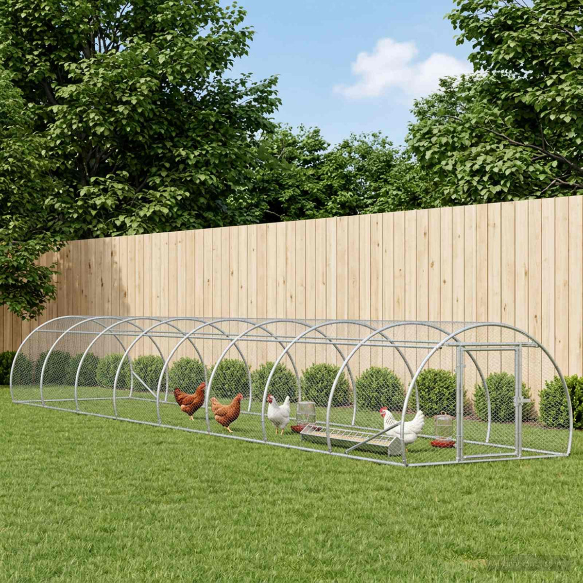 vidaXL Chicken Coop Silver 800 x 150 x 100 cm Galvanised Steel