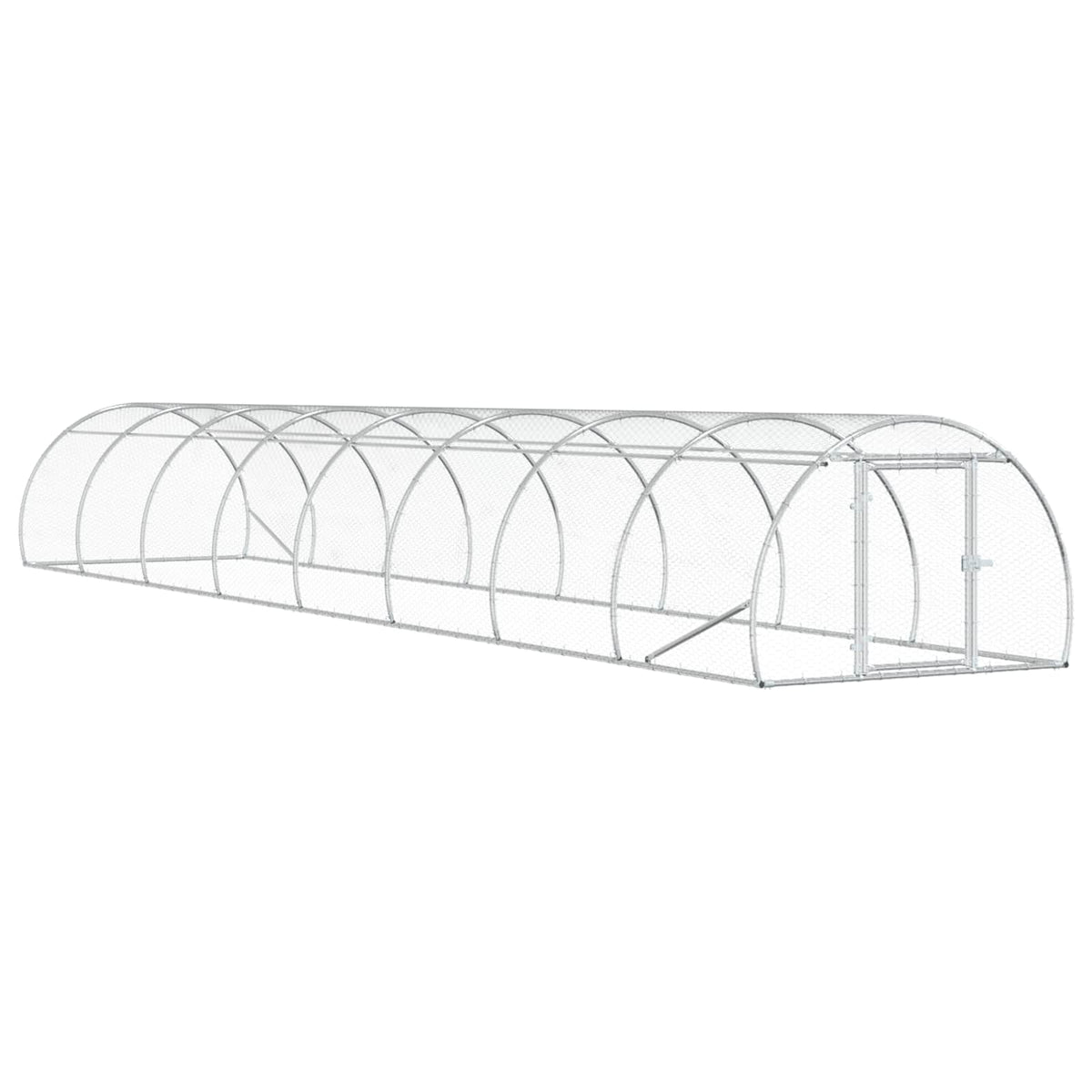 vidaXL Chicken Coop Silver 800 x 150 x 100 cm Galvanised Steel