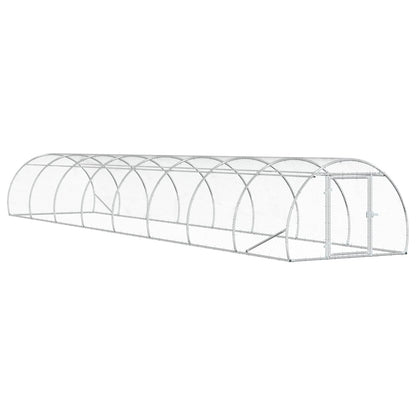 vidaXL Chicken Coop Silver 800 x 150 x 100 cm Galvanised Steel