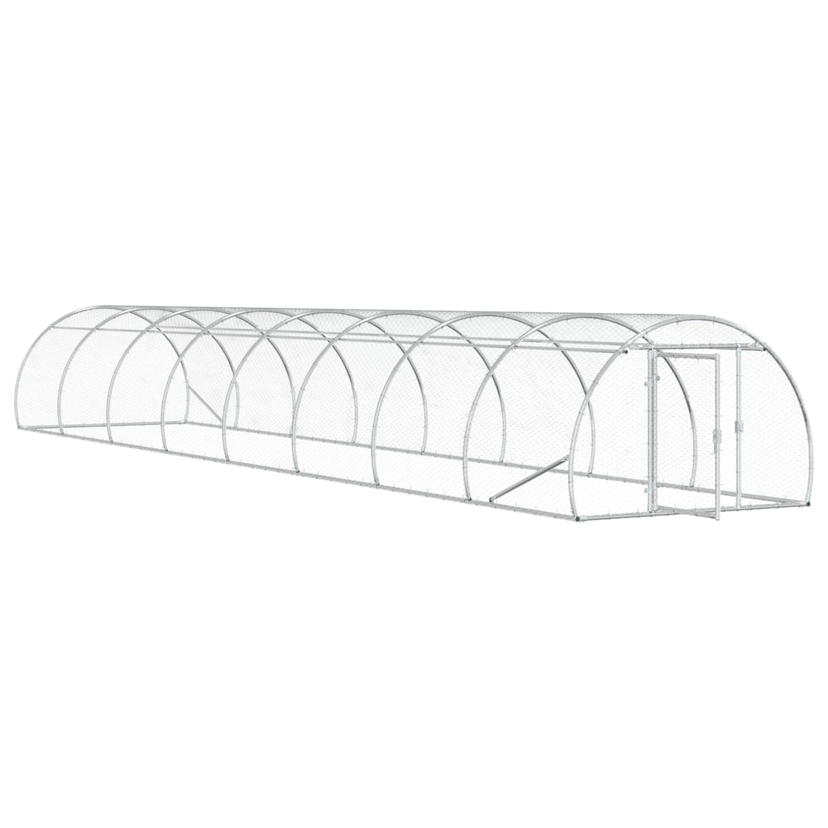 vidaXL Chicken Coop Silver 800 x 150 x 100 cm Galvanised Steel