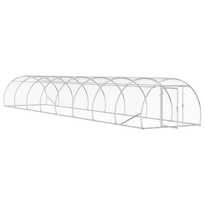vidaXL Chicken Coop Silver 800 x 150 x 100 cm Galvanised Steel