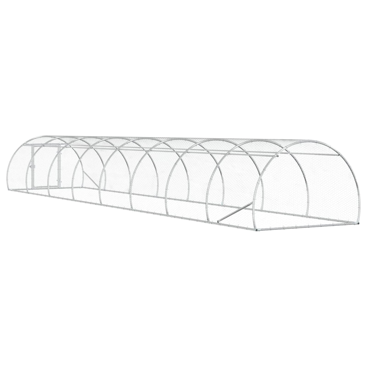 vidaXL Chicken Coop Silver 800 x 150 x 100 cm Galvanised Steel