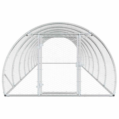 vidaXL Chicken Coop Silver 800 x 150 x 100 cm Galvanised Steel