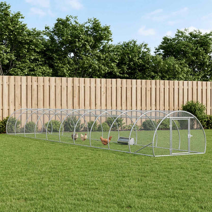 vidaXL Chicken Coop Silver 1000 x 150 x 100 cm Galvanised Steel