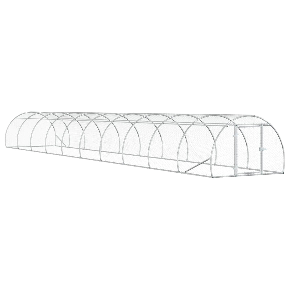vidaXL Chicken Coop Silver 1000 x 150 x 100 cm Galvanised Steel
