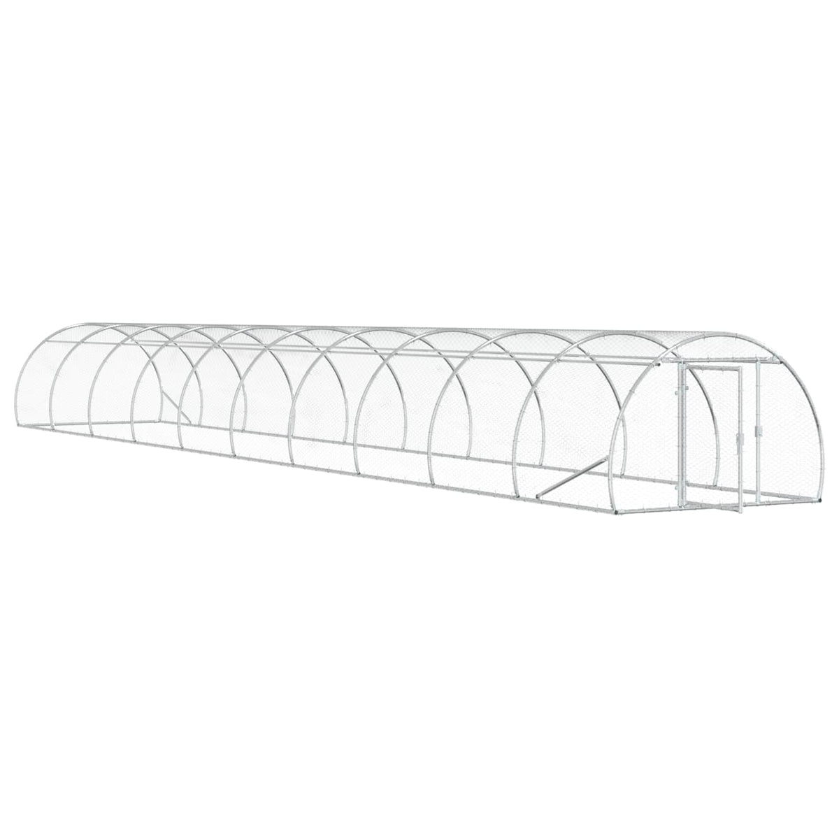 vidaXL Chicken Coop Silver 1000 x 150 x 100 cm Galvanised Steel