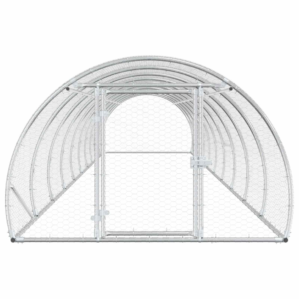 vidaXL Chicken Coop Silver 1000 x 150 x 100 cm Galvanised Steel