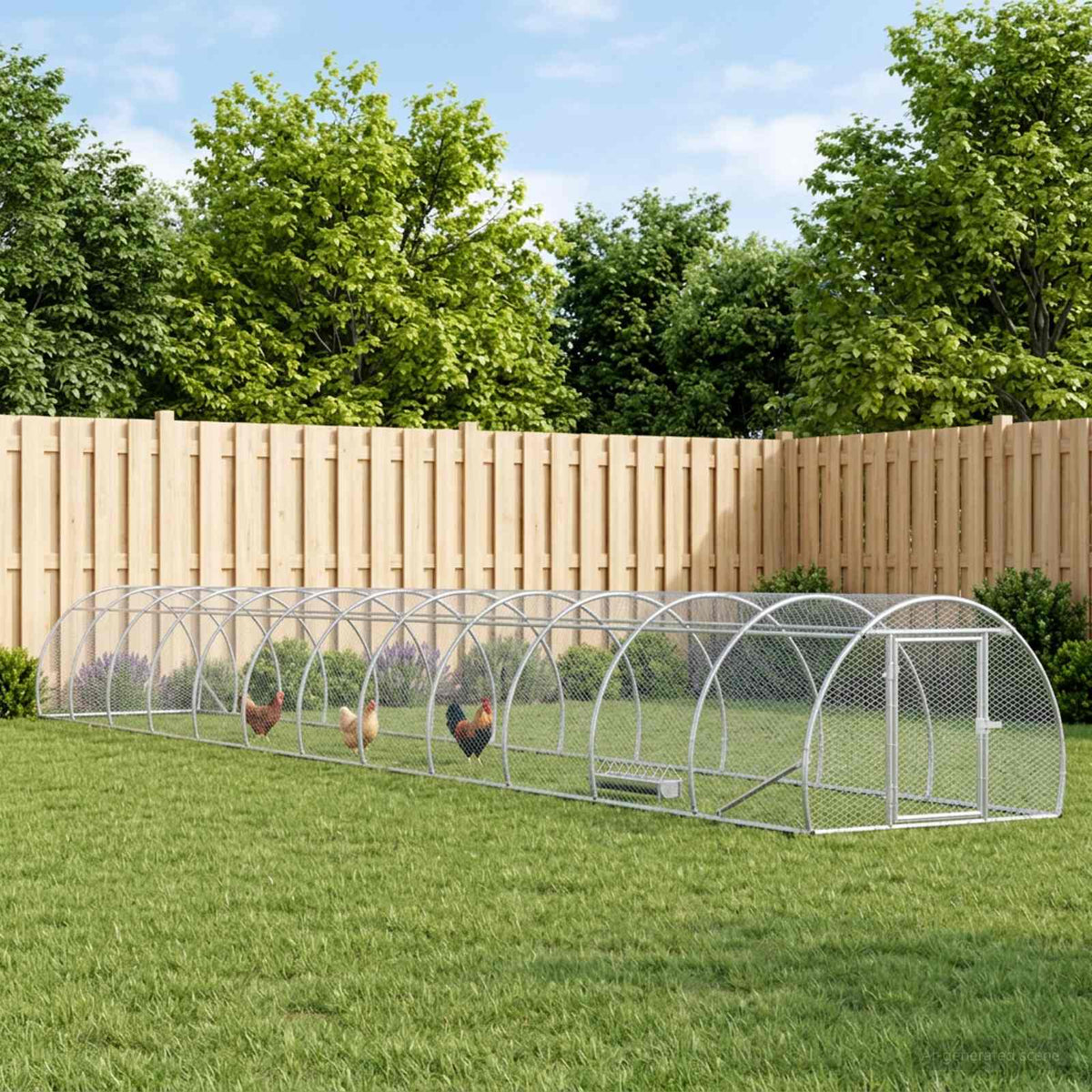 vidaXL Chicken Coop Silver 1200 x 150 x 100 cm Galvanised Steel