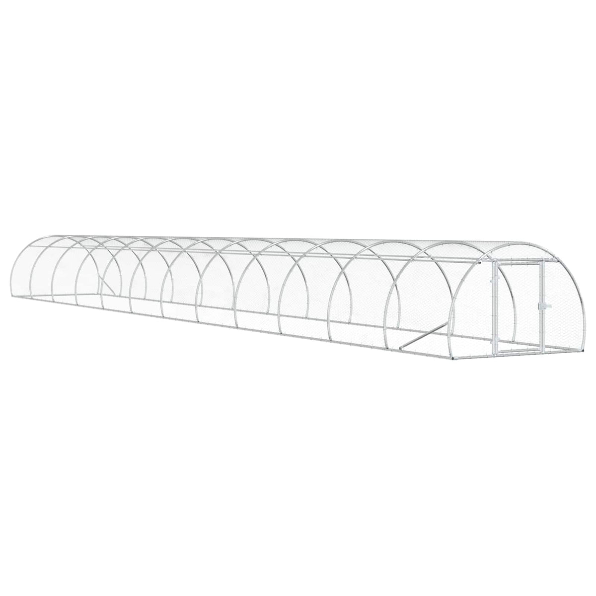 vidaXL Chicken Coop Silver 1200 x 150 x 100 cm Galvanised Steel