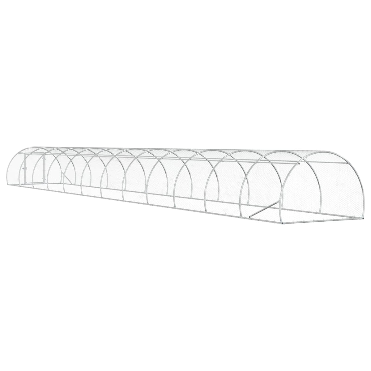 vidaXL Chicken Coop Silver 1200 x 150 x 100 cm Galvanised Steel