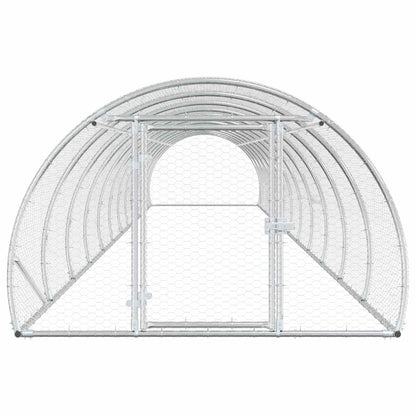 vidaXL Chicken Coop Silver 1200 x 150 x 100 cm Galvanised Steel
