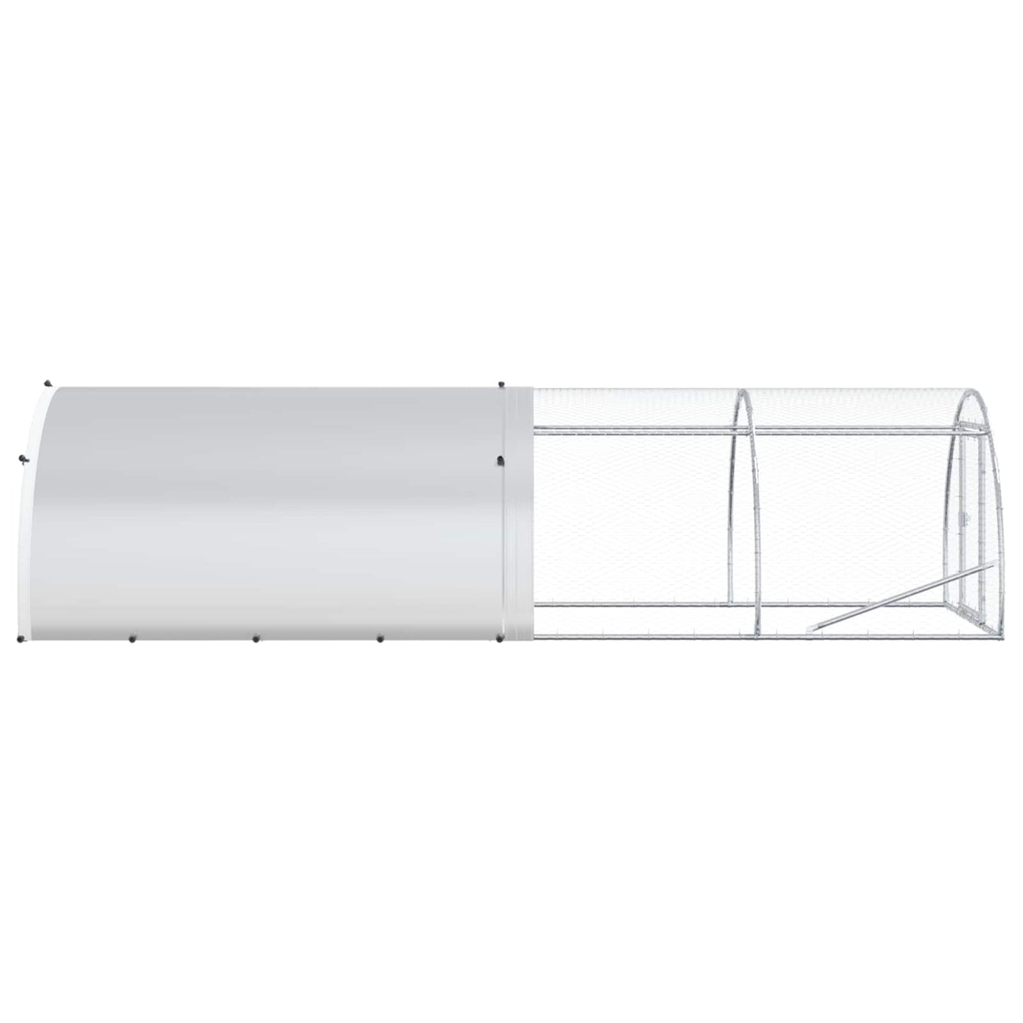 vidaXL Chicken Coop Silver 400 x 150 x 100 cm Galvanised Steel