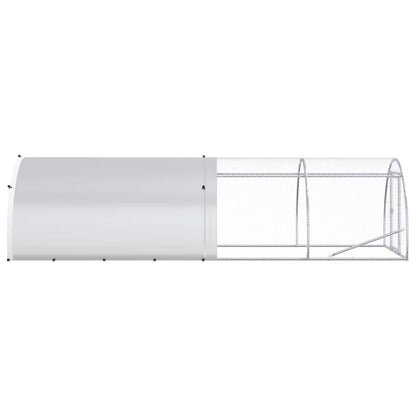 vidaXL Chicken Coop Silver 400 x 150 x 100 cm Galvanised Steel