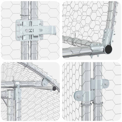 vidaXL Chicken Coop Silver 600 x 150 x 100 cm Galvanised Steel