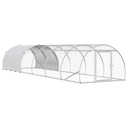 vidaXL Chicken Coop Silver 600 x 150 x 100 cm Galvanised Steel