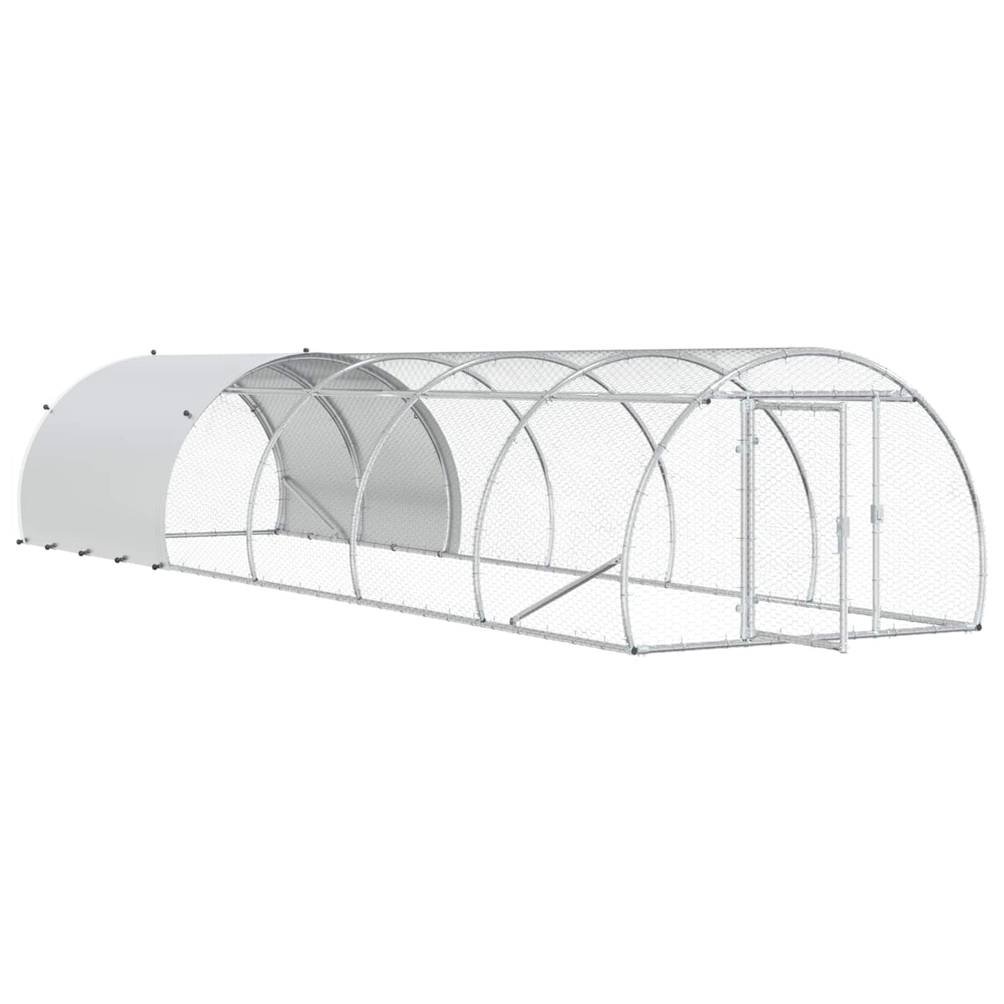 vidaXL Chicken Coop Silver 600 x 150 x 100 cm Galvanised Steel
