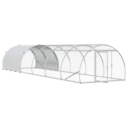 vidaXL Chicken Coop Silver 600 x 150 x 100 cm Galvanised Steel