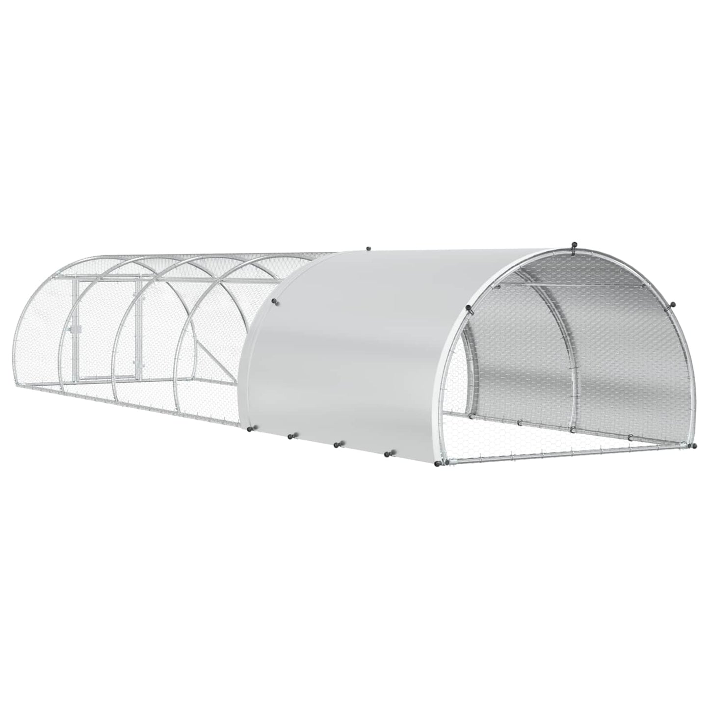 vidaXL Chicken Coop Silver 600 x 150 x 100 cm Galvanised Steel