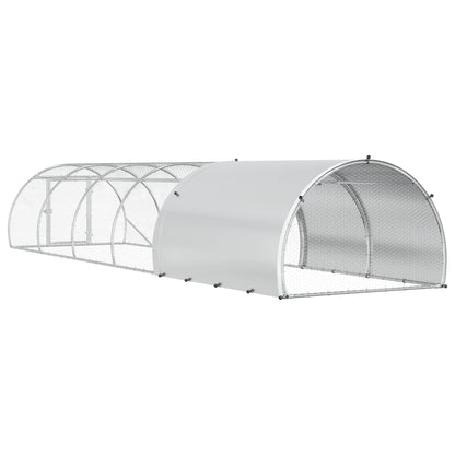 vidaXL Chicken Coop Silver 600 x 150 x 100 cm Galvanised Steel