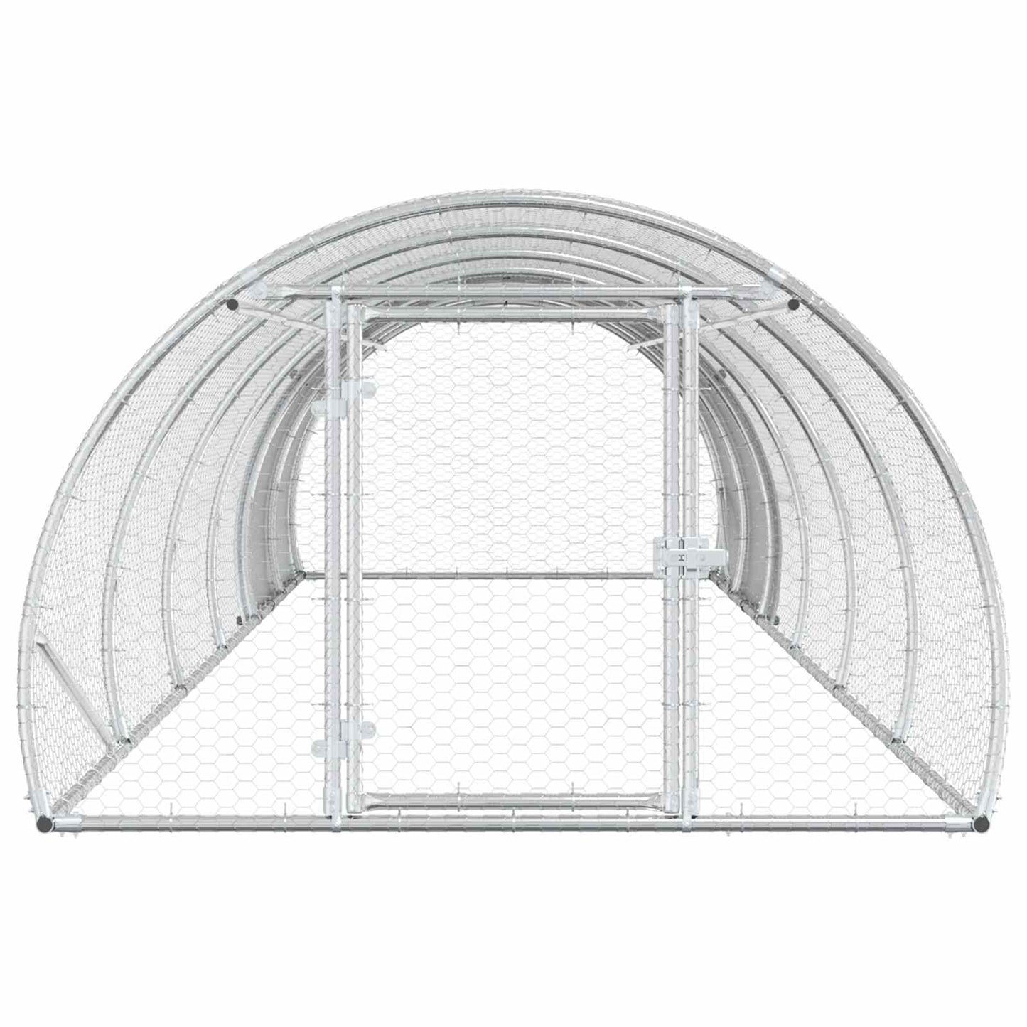 vidaXL Chicken Coop Silver 600 x 150 x 100 cm Galvanised Steel