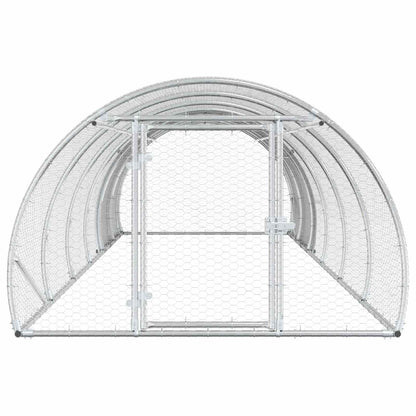 vidaXL Chicken Coop Silver 600 x 150 x 100 cm Galvanised Steel