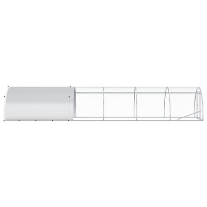 vidaXL Chicken Coop Silver 600 x 150 x 100 cm Galvanised Steel