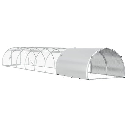vidaXL Chicken Coop Silver 800 x 150 x 100 cm Galvanised Steel