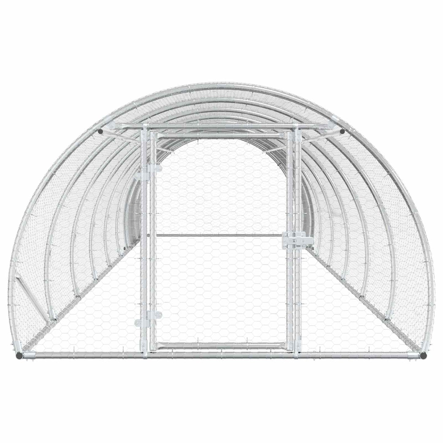 vidaXL Chicken Coop Silver 800 x 150 x 100 cm Galvanised Steel