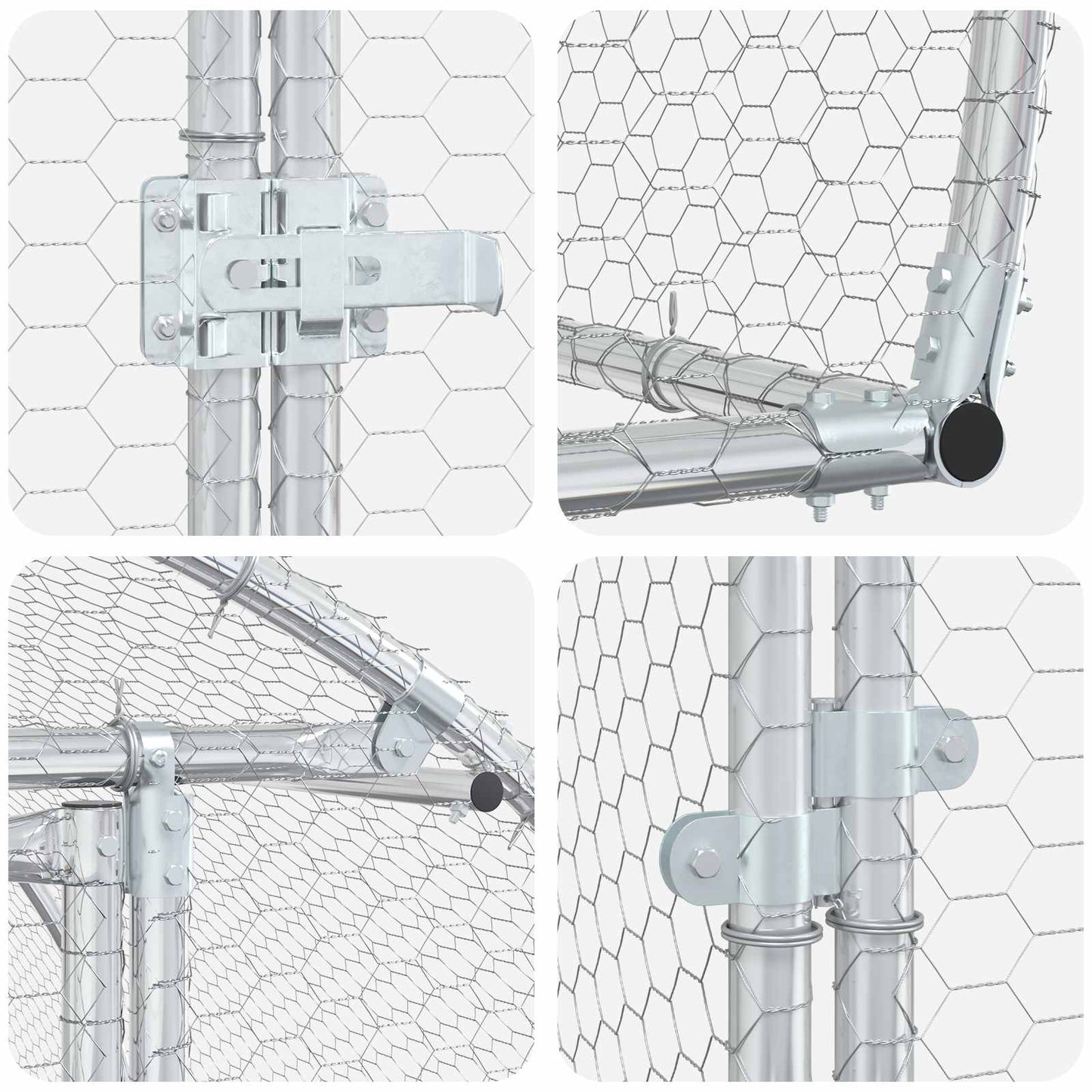 vidaXL Chicken Coop Silver 1000 x 150 x 100 cm Galvanised Steel