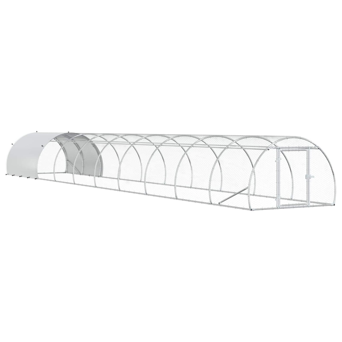 vidaXL Chicken Coop Silver 1000 x 150 x 100 cm Galvanised Steel