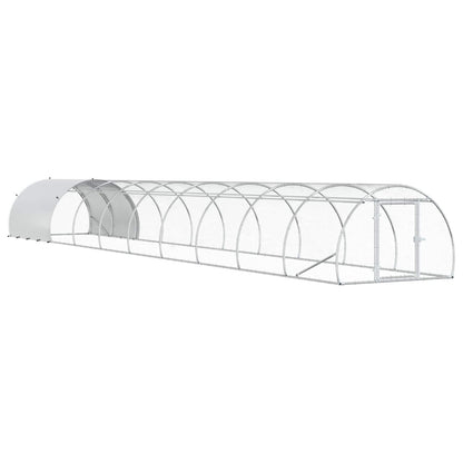vidaXL Chicken Coop Silver 1000 x 150 x 100 cm Galvanised Steel