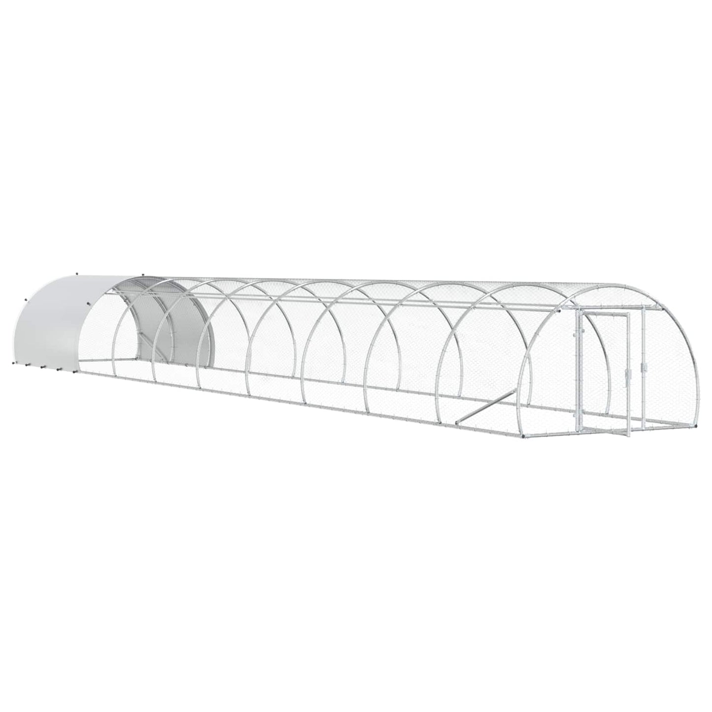 vidaXL Chicken Coop Silver 1000 x 150 x 100 cm Galvanised Steel