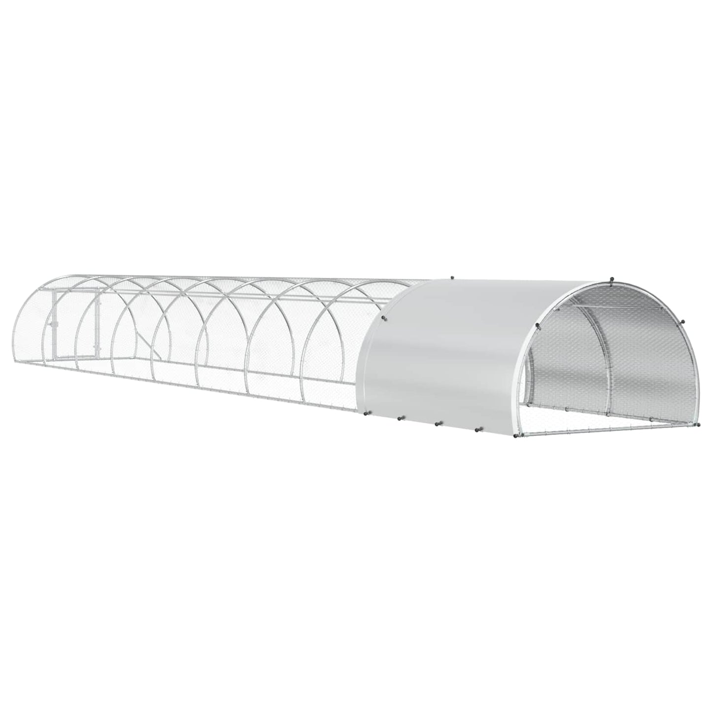 vidaXL Chicken Coop Silver 1000 x 150 x 100 cm Galvanised Steel