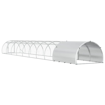vidaXL Chicken Coop Silver 1000 x 150 x 100 cm Galvanised Steel