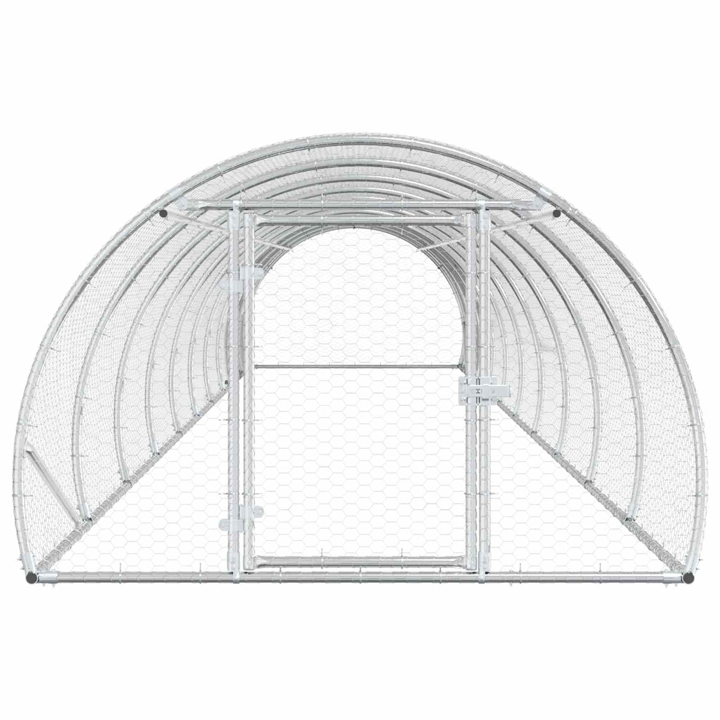 vidaXL Chicken Coop Silver 1000 x 150 x 100 cm Galvanised Steel