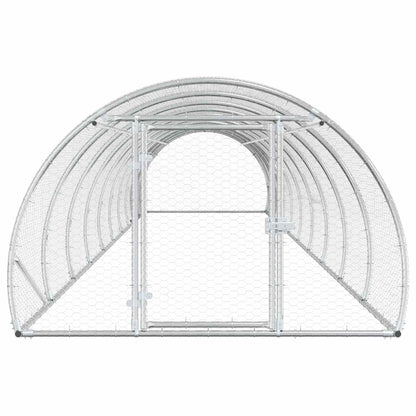vidaXL Chicken Coop Silver 1000 x 150 x 100 cm Galvanised Steel