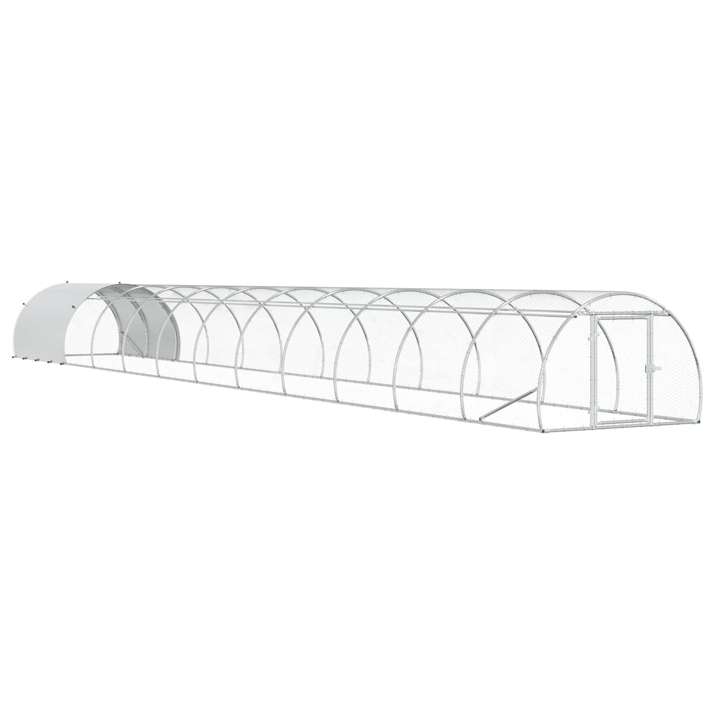 vidaXL Chicken Coop Silver 1200 x 150 x 100 cm Galvanised Steel