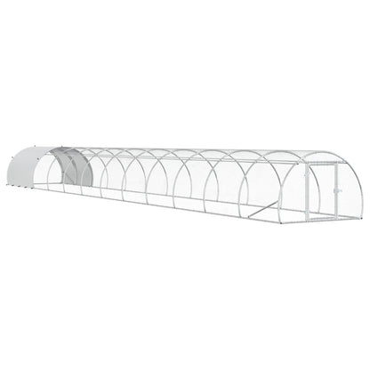vidaXL Chicken Coop Silver 1200 x 150 x 100 cm Galvanised Steel